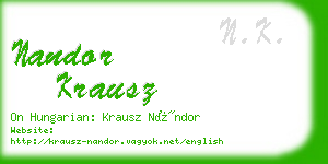 nandor krausz business card